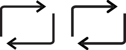 double reverse arrow, replace icon, set of linear web icons, symbol valentines sign design, vector
