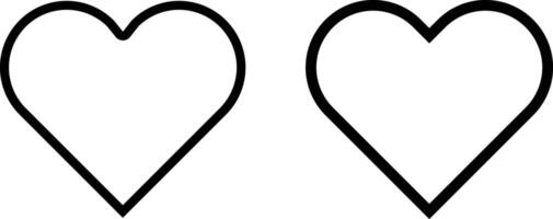 Heart line simple icon, set of linear web icons, heart love symbol valentines sign design vector