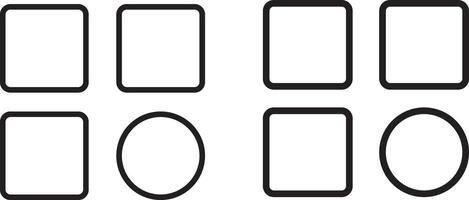 grid menu icon, navigation button for User Interface, set of linear web icons, symbol valentines sign design, vector