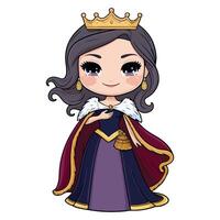 The Majestic Heir in a Violet Gown vector