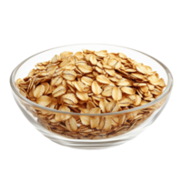 Golden Oats in Clear Bowl on White Background Ready for Healthy Breakfast or Baking Use in Nutrition and Food Preparation png