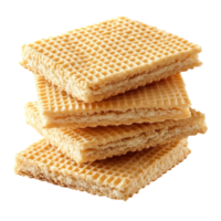 stack av Krispig ljus gyllene wafers på transparent bakgrund för desserter och mellanmål mat presentation png