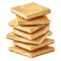 Delicious Stack of Crispy Wafers Perfect for Snacking, Desserts, and Culinary Creations png