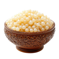 Decorative Bowl Filled with Glossy Gelatin Pearls in Soft Cream Color for Culinary or Art Design Projects png