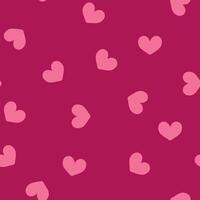 Cute pink heart pattern on a red background, Heart seamless pattern. Valentine's day texture, Print for wrapping paper or fabric. vector