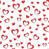 Hearts, a seamless pattern of red and white on a white background. heart seamless pattern illustration, doodle summer, kids and baby designs for print fabric. vector