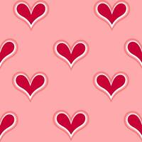 Valentine's Day pattern with a pink background and red hearts. heart seamless pattern illustration, doodle summer, kids and baby designs for print fabric. vector