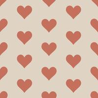 Hearts in shades of terracotta brown on a cream background. Heart seamless pattern. Valentine's day texture, Print for wrapping paper or fabric. vector
