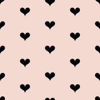 Black hearts on a light pink background, Heart seamless pattern. Valentine's day texture, Print for wrapping paper or fabric. vector
