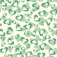 Hearts in shades of green, arranged to form an abstract heart shape on a cream background, Heart seamless pattern. Valentine's day texture, Print for wrapping paper or fabric. vector