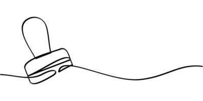 continuous line drawing of stamp symbol. abstract line art illustration vector