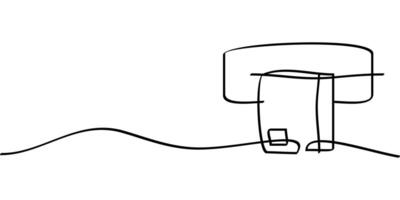 continuous line drawing of financial income symbol. abstract line art illustration vector