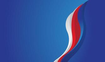 Abstract red and white waves on blue background vector