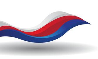 Abstract red white blue wave background design vector