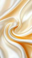 Silky fabric in soft beige and pearl white gradient, creating smooth texture photo