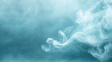 Soft dreamy smoke trails create minimalist atmosphere in blue tones photo