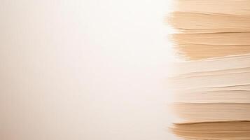 Minimalist neutral brush strokes in soft warm beige tones create serene atmosphere photo
