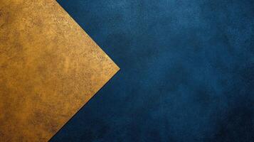 Minimalist geometric forms in gold and navy blue create striking contrast photo