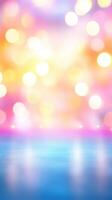 Dreamy gradient background with soft pink and light blue bokeh lights photo