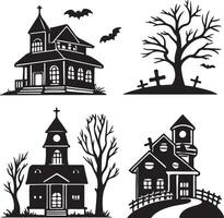 Ghost castle makes nightmares and jokes vector