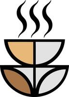 Stylized geometric coffee cup with flowing steam vector
