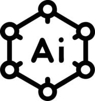 Minimal geometric AI logo with bold 'AI' at center vector