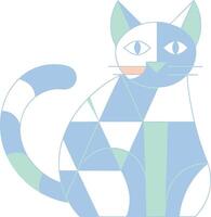 Simple geometric cat with minimal details vector