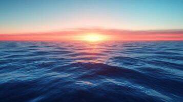 Sea at sunset with blue sky and clouds photo