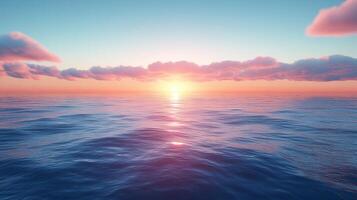 Sunset over the ocean photo