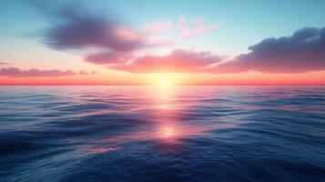 Sunset over the ocean photo
