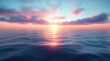 Sunset over the ocean photo