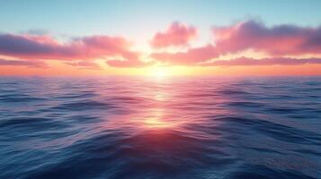 Sunset over the ocean photo