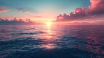 Sunset over the ocean photo