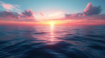 Sunset over the ocean photo