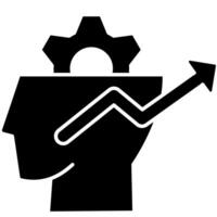mindset growth progress solid icon vector