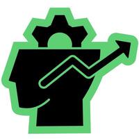 mindset growth progress solid colour icon vector