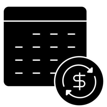 Subscription reminder solid icon vector