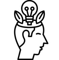 artificial intelligence growth outline icon vector
