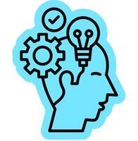 artificial intelligence outline colour icon vector