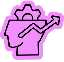mindset growth progress outline colour icon vector