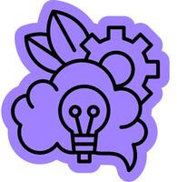 artificial intelligence development outline colour icon vector