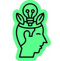 artificial intelligence growth outline colour icon vector