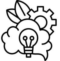 artificial intelligence development outline icon vector