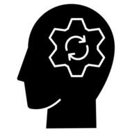 Mindset progress solid icon vector