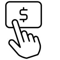click to subscribe outline icon vector