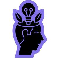 artificial intelligence growth solid colour vector