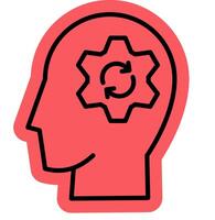 Mindset progress outline colour icon vector