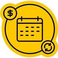 continuous subscription outline colour icon vector