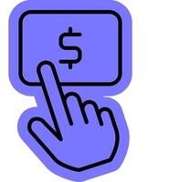 click to subscribe outline colour icon vector