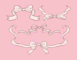 Chic Coquette-Inspired Sketch Featuring an Ornate Bow Frame vector
